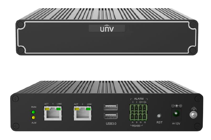 VMS SERVER FOR CCTV SYSTEMS BLACK METAL UPTO 4 CHANNELS ONVIF/ RSTP INCOMMING 64 MBPS OUTGOING 64 MBPS BANDWIDTH 1TB HDD 2 x NIC NO DISPLAY PORT WEB ACCESS ONLY 2 x ALARM IN 1 x ALARM OUT 100,000 FACE IMAGES 12VDC