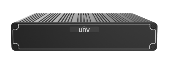 UNV VMS SERVER FOR CCTV SYSTEMS BLACK METAL UPTO 4 CHANNELS ONVIF/ RTSP INCOMMING 64 MBPS OUTGOING 64 MBPS BANDWIDTH NO HDD 2 x NIC NO DISPLAY PORT WEB ACCESS ONLY 2 x ALARM IN 1 x ALARM OUT 5,000 FACE IMAGES 12VDC