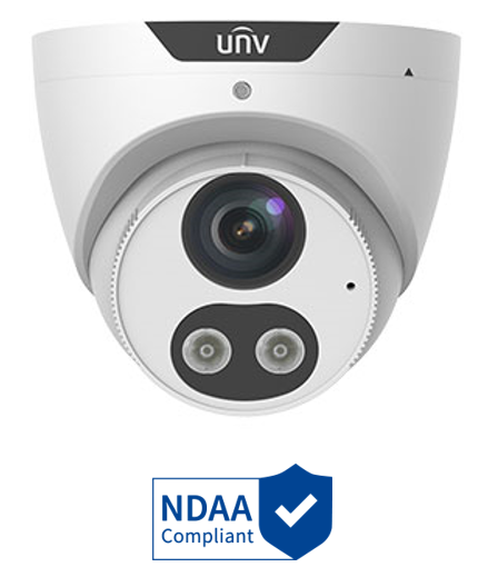 PRIME-I SERIES IP CAMERA WHITE AI TRIGUARD 5MP H.264/5/5+/ MJPEG TURRET 120 WDR PLASTIC/METAL 2.8MM FIXED LENS LIGHT HUNTER IR+WHITE LED 30M POE IP67 BUILT IN MIC SUPPORT UP TO 256GB SD 12VDC