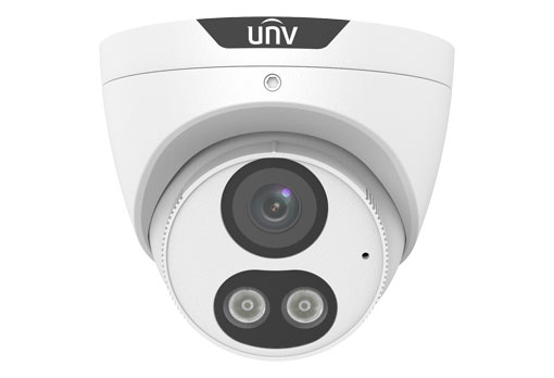 PRIME-III SERIES IP CAMERA WHITE AI 5MP H.264/5/5+/ MJPEG TURRET 120 WDR METAL 2.8MM FIXED LENS COLOR HUNTER WHITE LED 30M POE IP67 BUILT IN MIC SUPPORT UP TO 256GB SD 12VDC