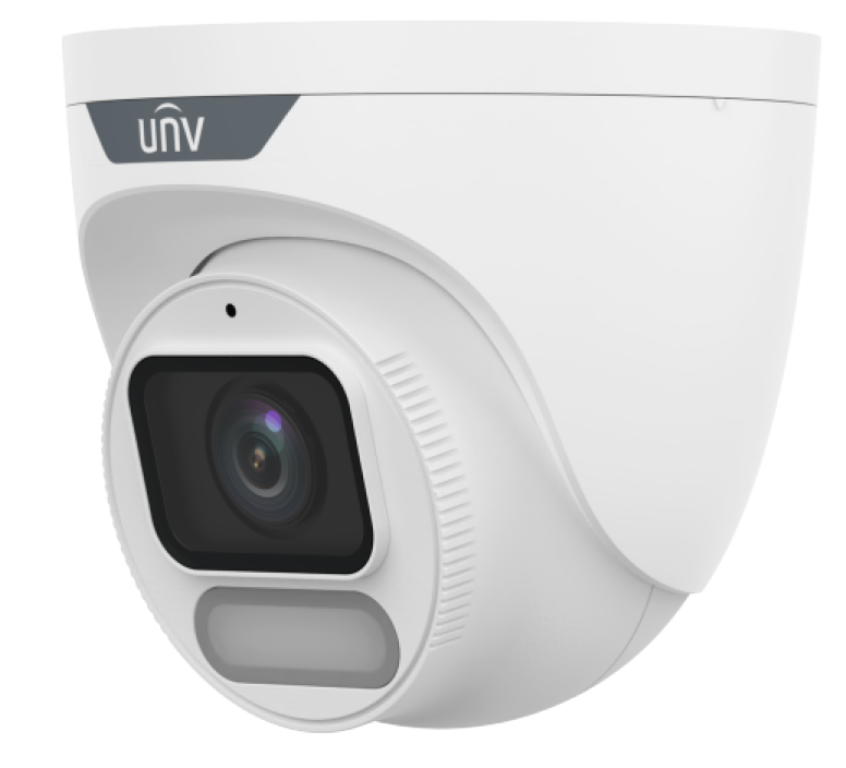 EASY SERIES IP CAMERA WHITE AI OWLVIEW 8MP/4K H.264/5/5+/ MJPEG TURRET 120 WDR PLASTIC/METAL 2.8MM FIXED LENS COLOR HUNTER WITH WISE-ISP WARM LED 30M POE IP67 BUILT IN MIC SUPPORT UP TO 512GB SD 12VDC