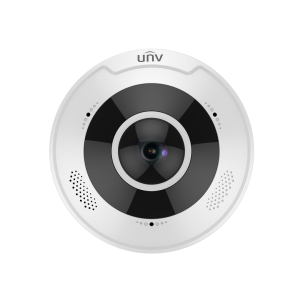 PRIME-I SERIES IP CAMERA WHITE AI 360° PANORAMIC 5MP H.264/5/5+/ MJPEG FISHEYE 120 WDR PLASTIC/METAL 1.4MM FIXED LENS IR 10M POE IP66 BUILT IN MIC AUDIO IN AUDIO OUT 1 x ALARM IN 1 x ALARM OUT SUPPORT UP TO 256GB SD IK10 12VDC