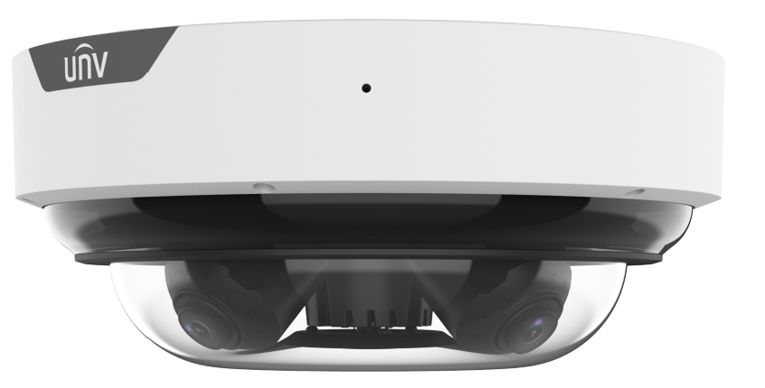 PRO SERIES IP CAMERA WHITE AI 360° PANORAMIC 4X5MP H.264/5/5+/ MJPEG DOME 130 WDR METAL 2.7-13.5MM MOTORISED LENS 5X ZOOM LIGHT HUNTER IR 50M POE IP67 BUILT IN MIC AUDIO IN AUDIO OUT 3 x ALARM IN 2 x ALARM OUT SUPPORT UP TO 512GB SD IK10 24VDC/AC