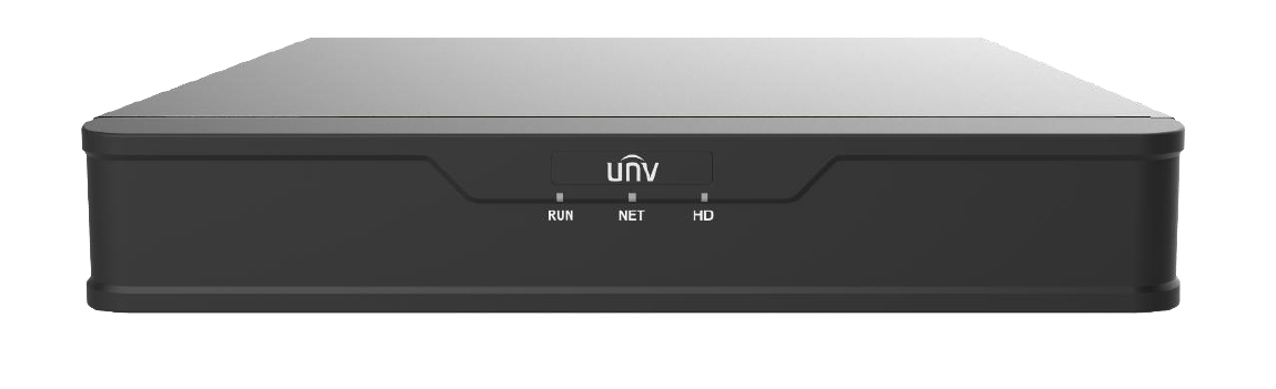 UNIVIEW EASY SERIES 4CH NVR 4x POE UPTO 8MP/4K 80Mbps INPUT 1x SATA HDD PORT UP TO 6TB EACH 48VDC