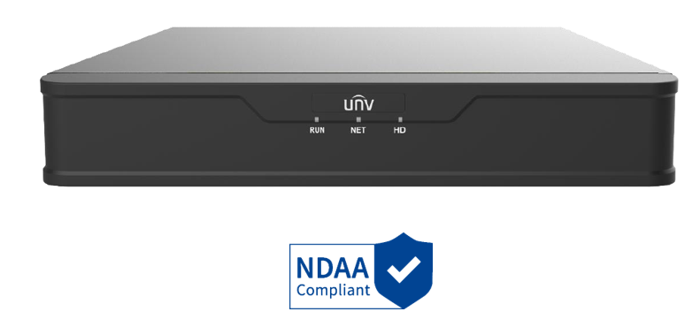 UNIVIEW EASY 4CH NVR 4x POE UPTO 8MP/ 4K 80Mbps INPUT 1xSATA HDD PORT UP TO 6TB EACH 48VDC