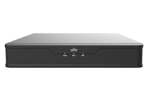 UNIVIEW EASY SERIES 4CH NVR 4x POE UPTO 8MP/4K 80Mbps INPUT 1x SATA HDD PORT UP TO 6TB EACH 48VDC