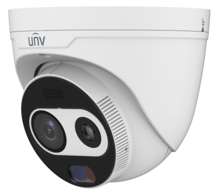 PRIME-IV SERIES IP CAMERA WHITE AI THERMAL WITH TEMPERATURE 256x192 SENSOR 4MP H.264/5/5+/ MJPEG TURRET WITH DUAL LENS 120 WDR METAL 3&4MM FIXED LENS IR 30M POE IP67 BUILT IN MIC AUDIO IN AUDIO OUT 2 x ALARM IN 2 x ALARM OUT SUPPORT UP TO 512GB SD 12VDC