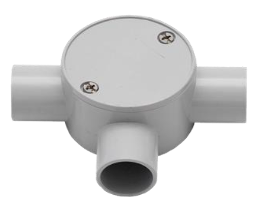 VIEWCON PVC JUNCTION BOX WITH 3 x 20MM CONUIT CONNECTION GREY