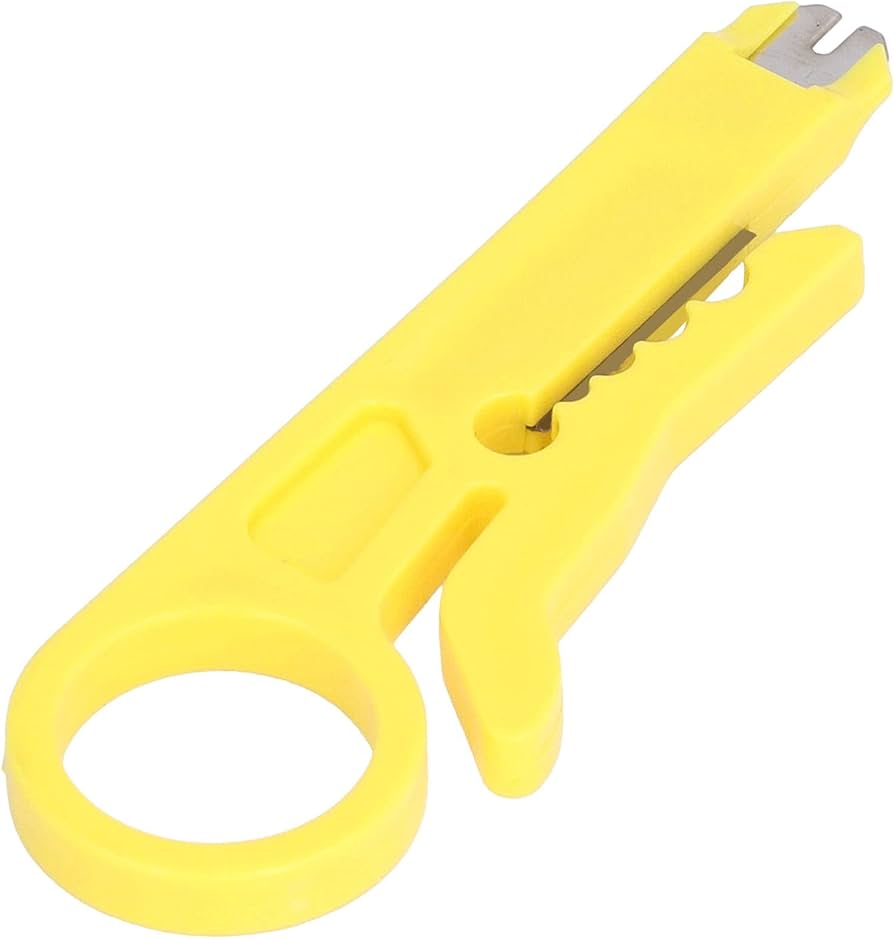 VIEWCON EASY CABLE STRIPPER YELLOW SUITS CAT5/ CAT6 UTP/ STP/ SOLID WIRE INCLUDES FINGER LOOP
